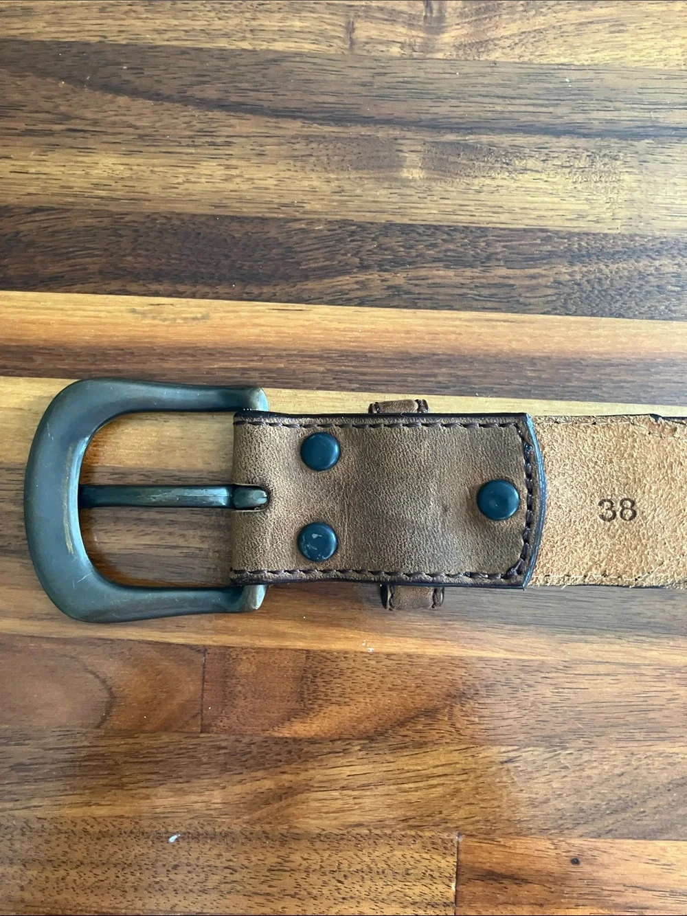 Duluth Trading Leather Belt Size 38 Brown Barbed Wire Western Genuine Leather